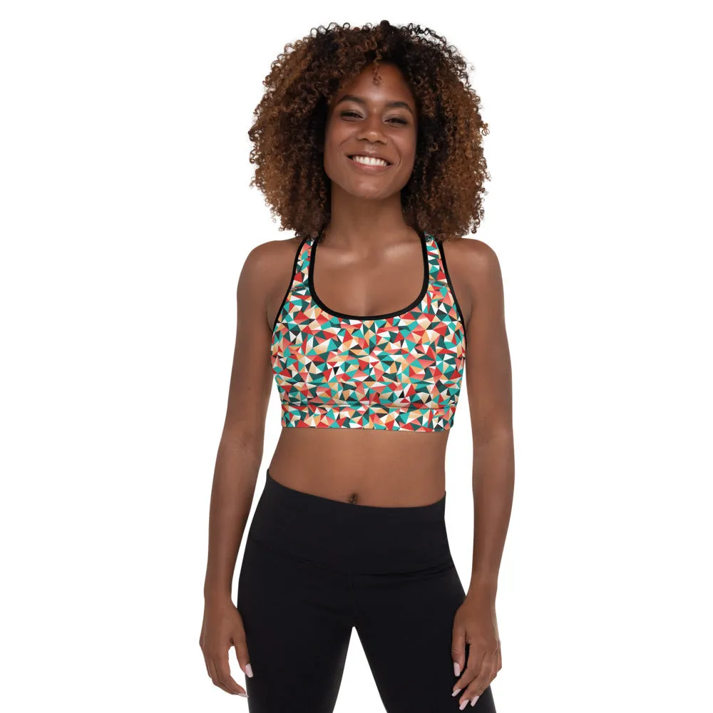 'Kaleidoscopic' padded sports bra