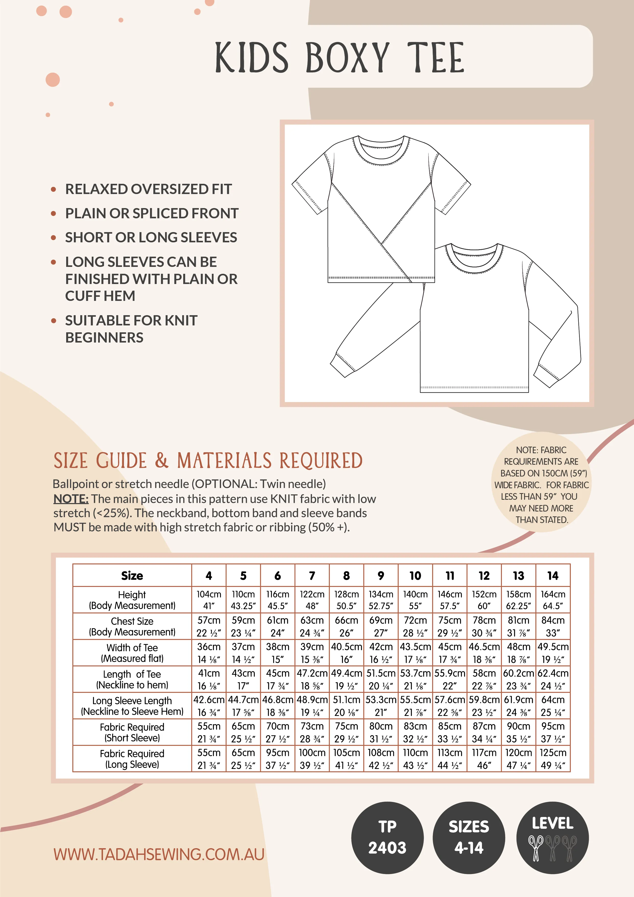 Kids Boxy Tee Pattern
