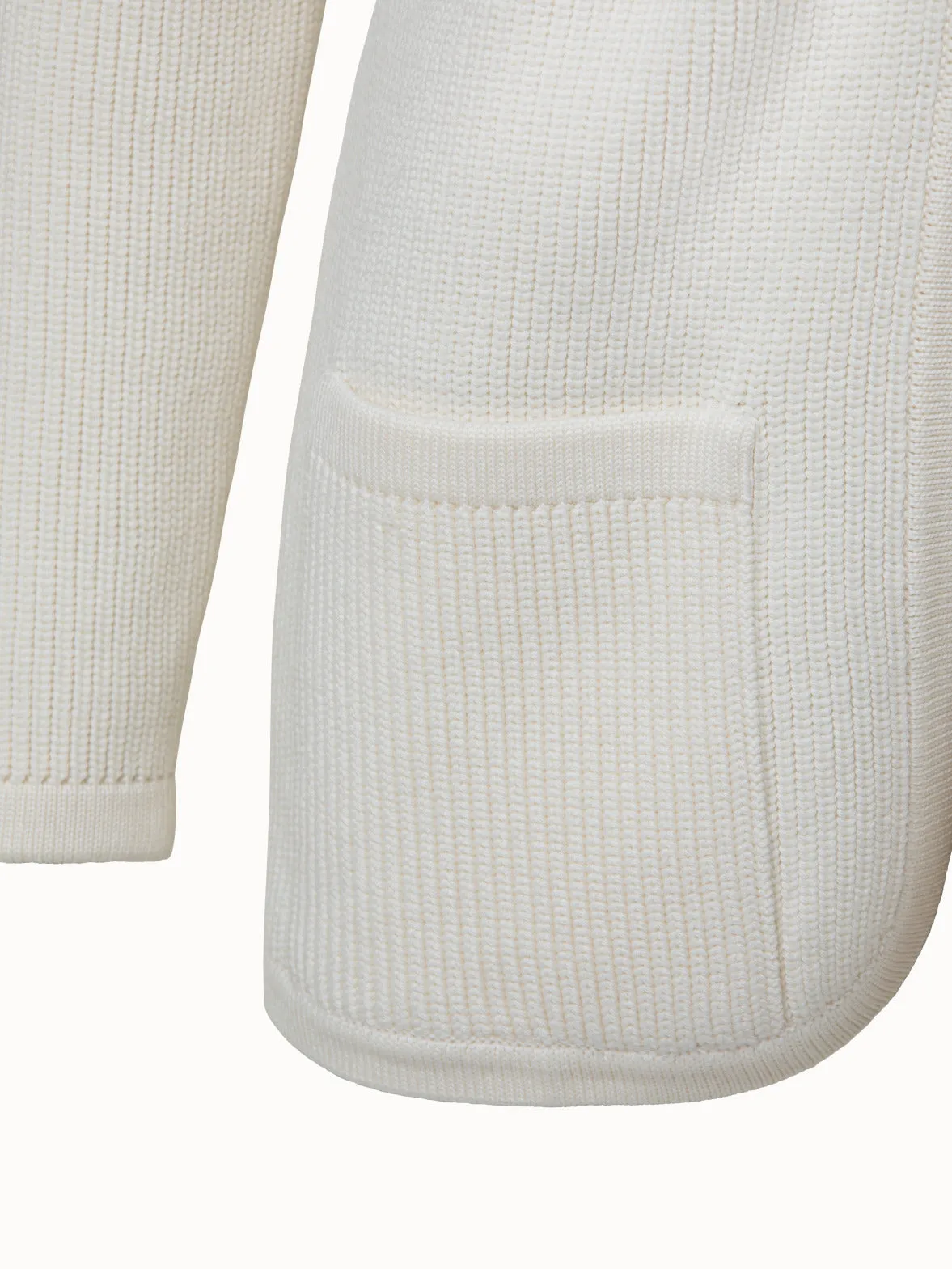 Lange Strickjacke mit Gürtel aus Wolle