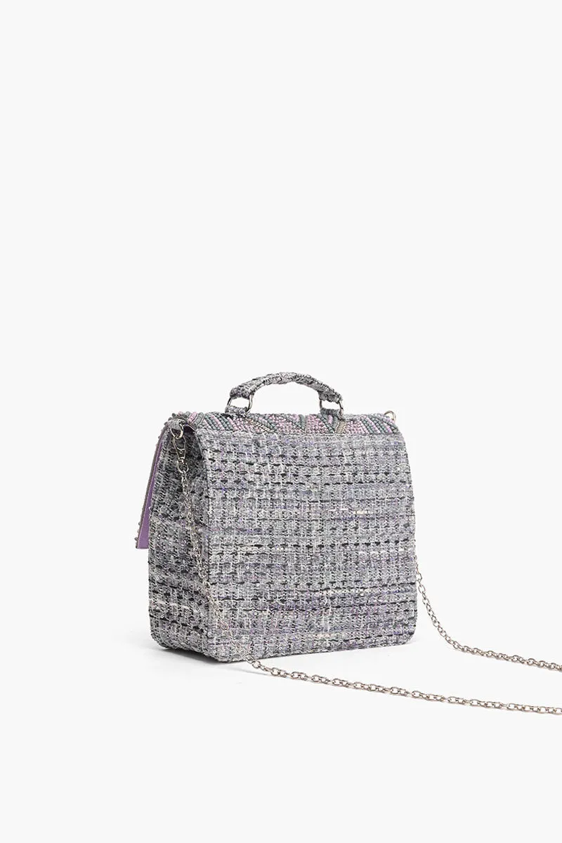Lavender Fog Embellished Satchel