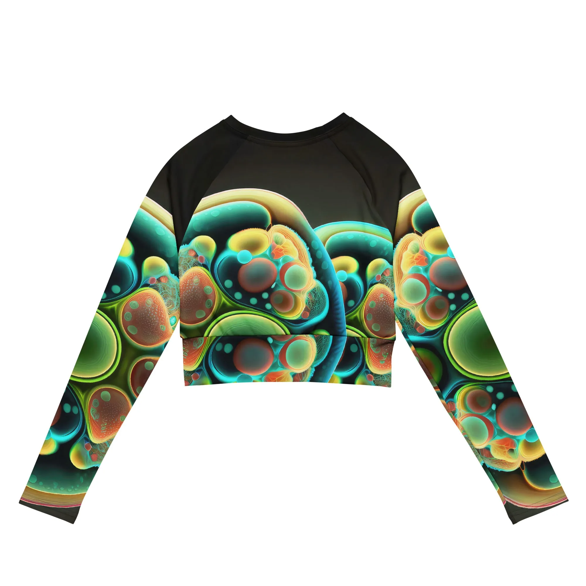 Long-Sleeve Crop Top Green from the Inside