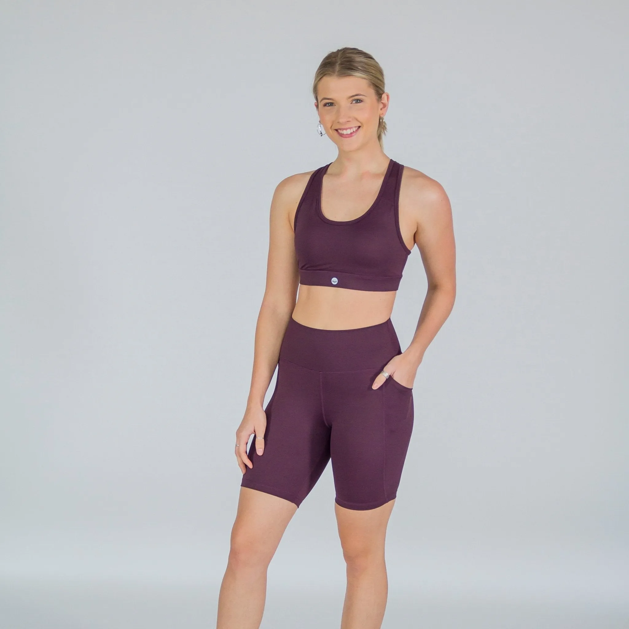 Lux High Waisted Rio Shorts (7 in. inseam) - Eggplant