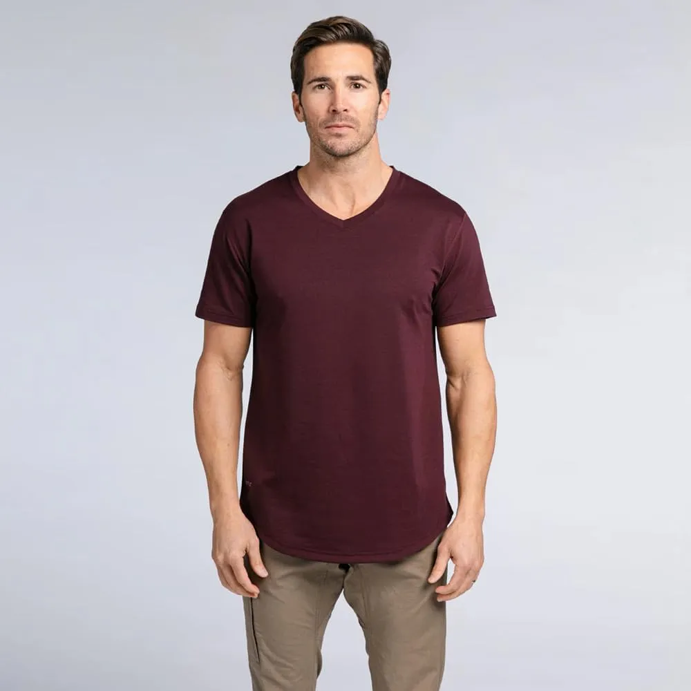 Men's Drop-Cut V-Neck – Plain Tshirts for Men – Soft Polyester, Cotton, Spandex – Moisture Wicking, Wrinkle Resistant