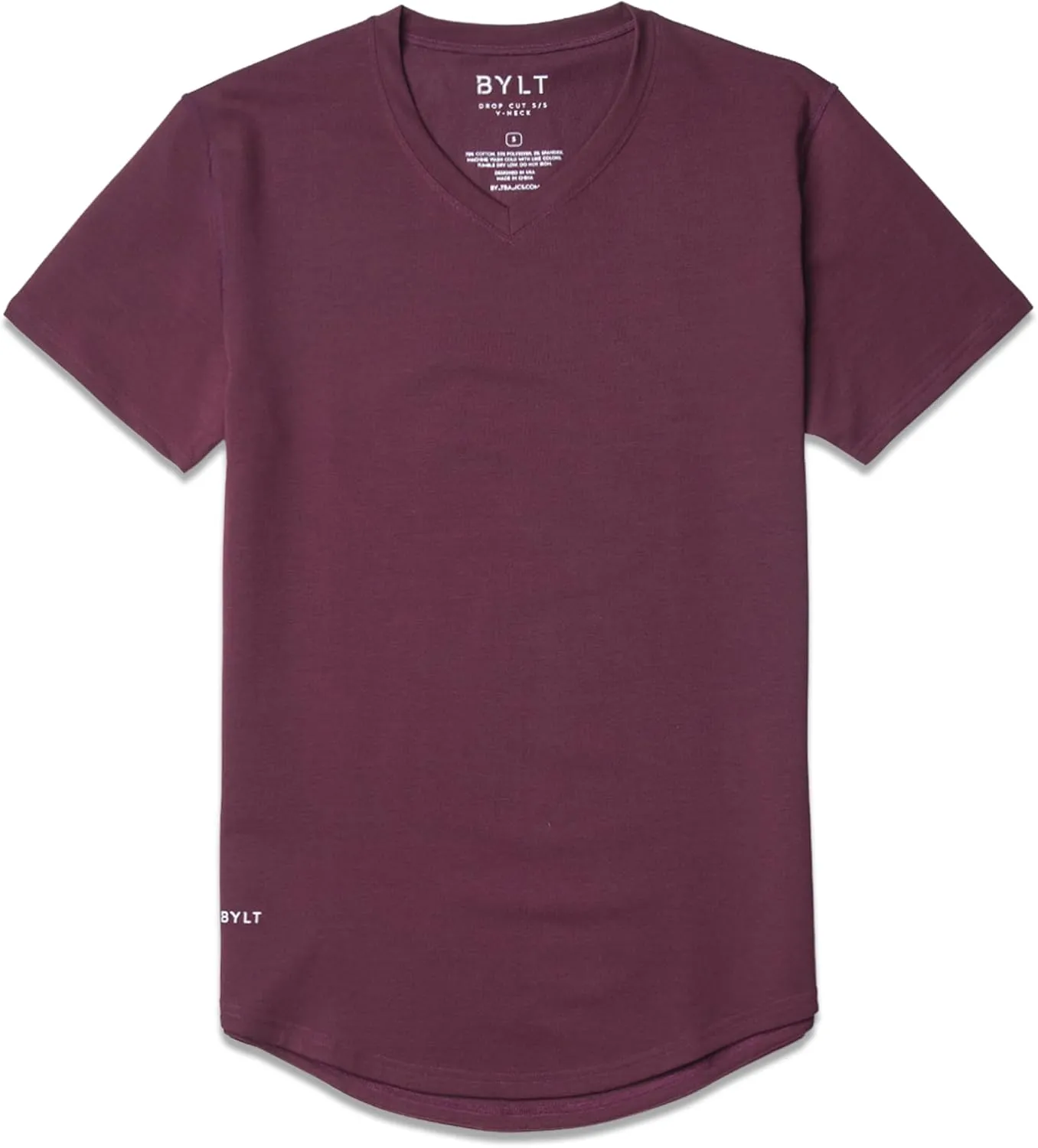 Men's Drop-Cut V-Neck – Plain Tshirts for Men – Soft Polyester, Cotton, Spandex – Moisture Wicking, Wrinkle Resistant