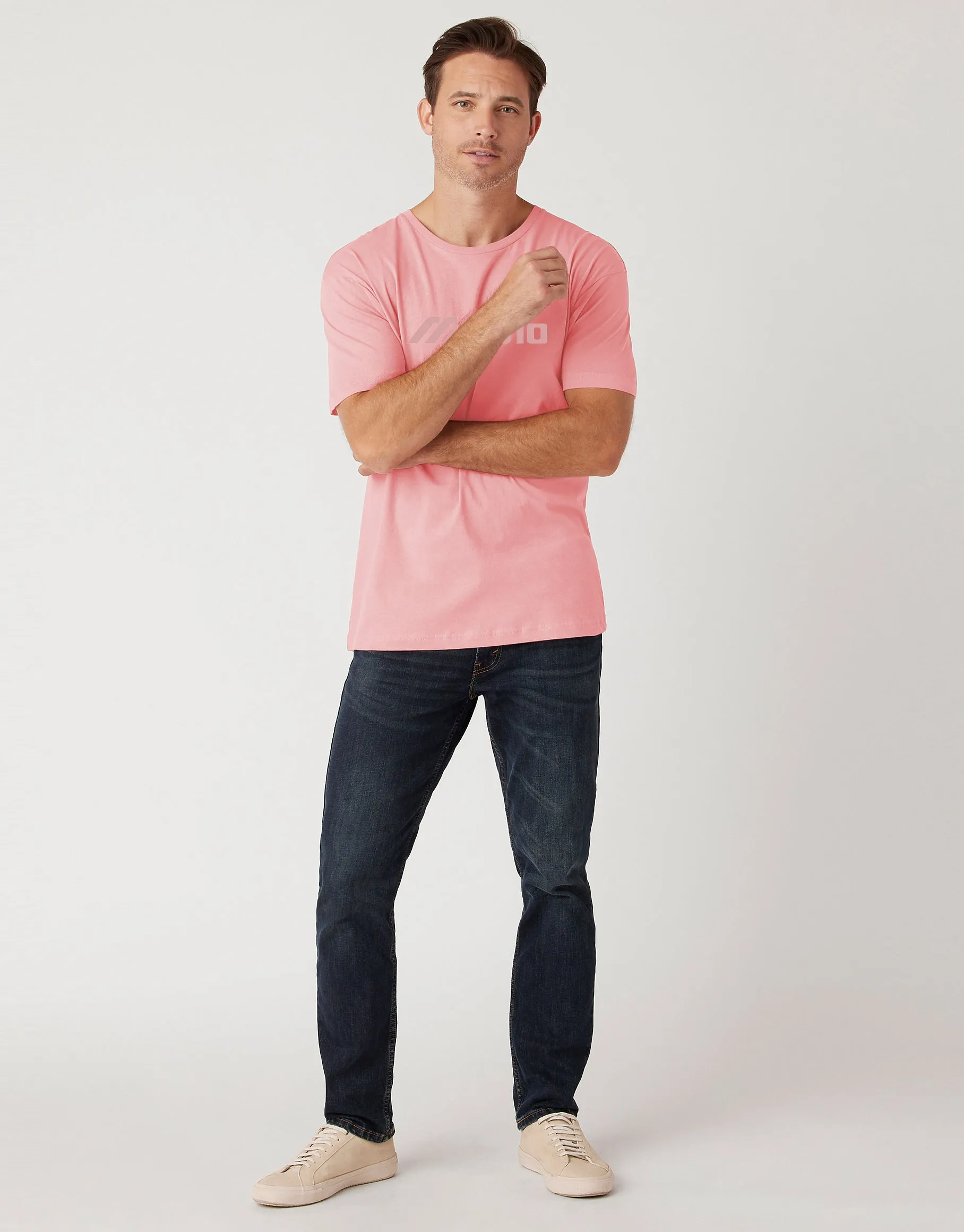 Men's Printed T-shirt Pink Med Printed