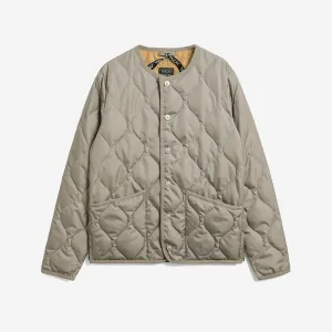Military Crew Neck Down Jacket - Light Mocha