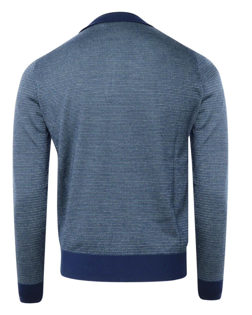 Navy and Turquoise Textured Quarter Zip