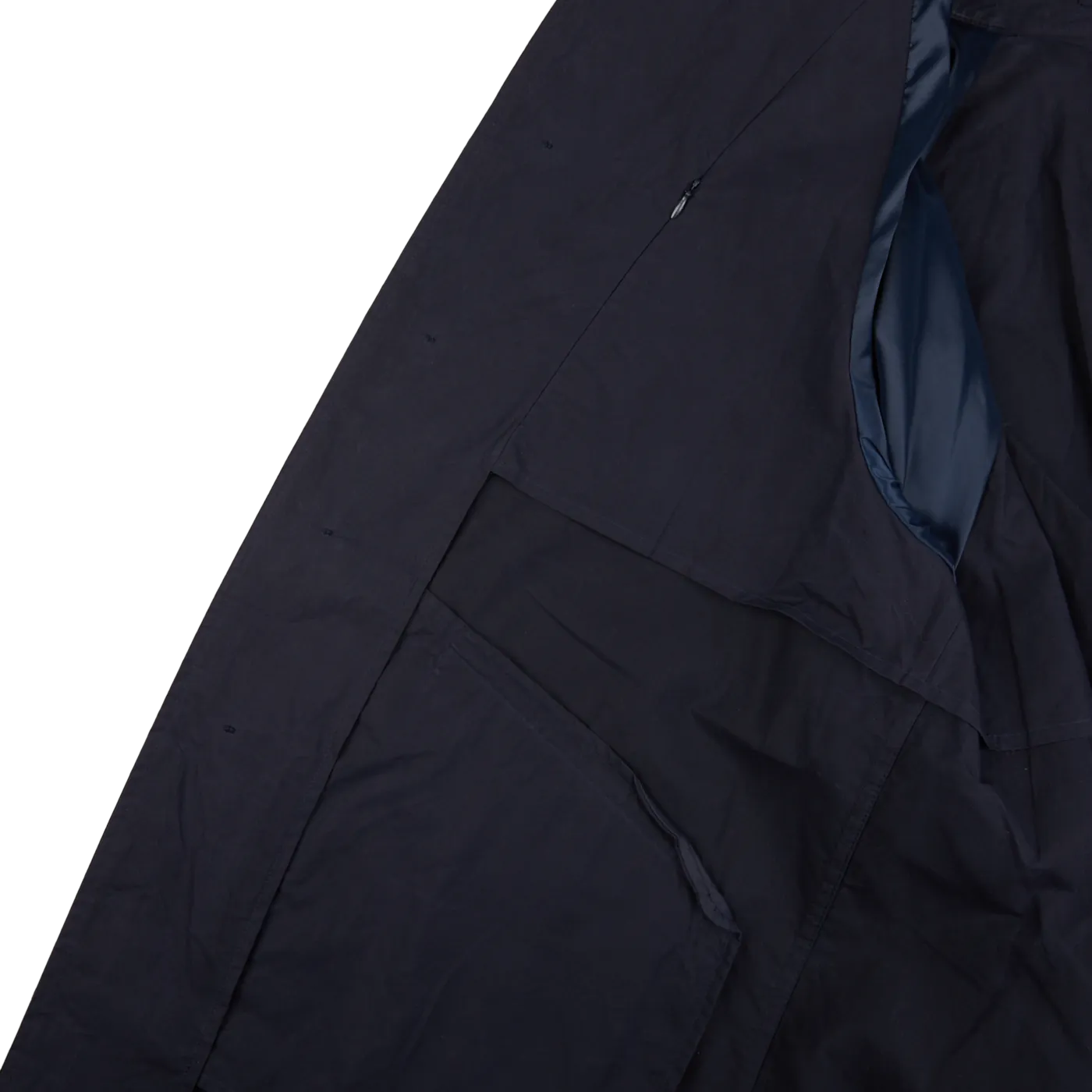 Navy Blue Waxed Cotton Kamikaze Trenchcoat