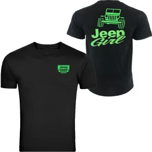 Neon green jeep girl T-shirt  4x4 /// Off Road S to 5XL Tee