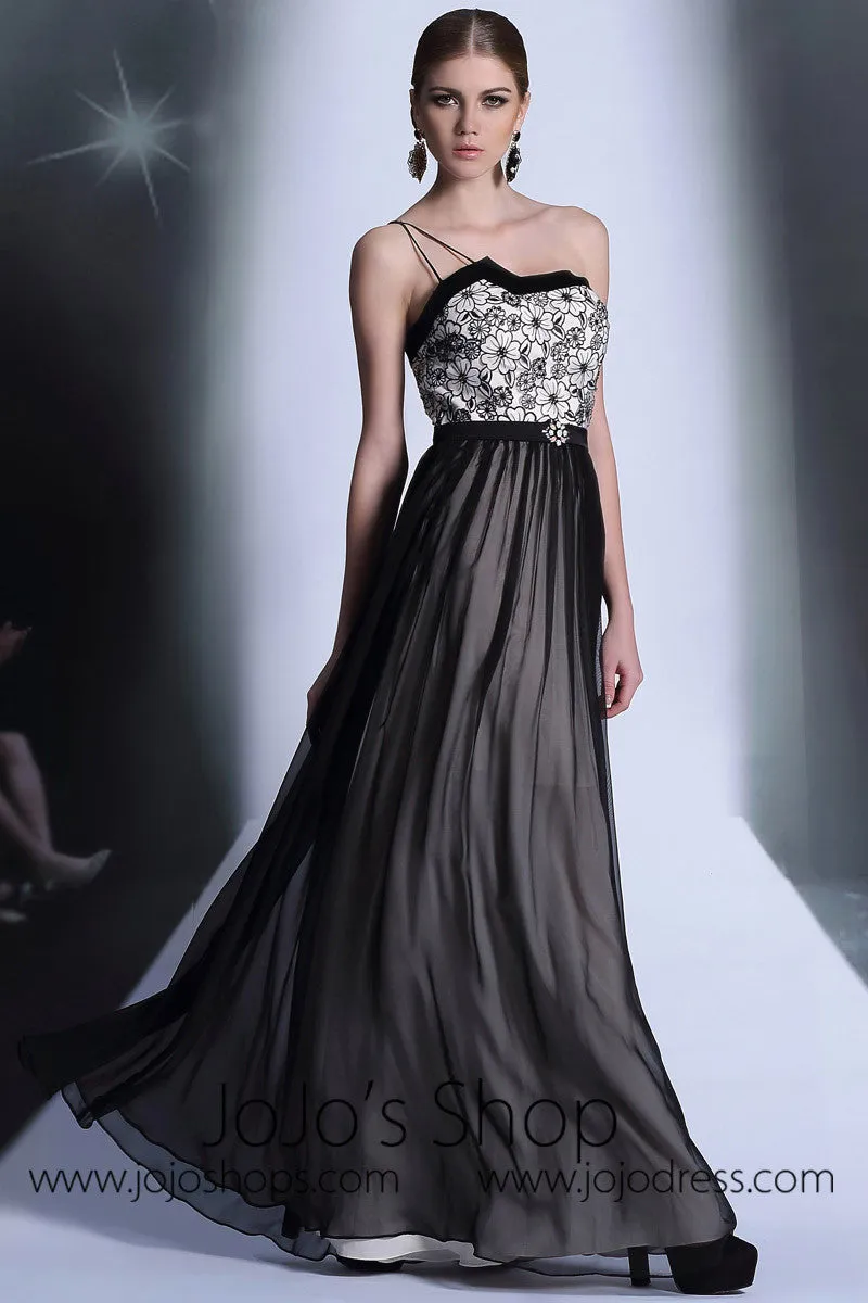One Shoulder Black Lace Formal Prom Dress DQ830939