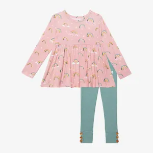 Posh Peanut Shay L/S Basic Peplum Top & Legging Set