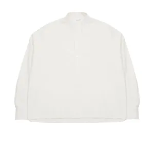 Salvatore Piccolo Women's Collarless Pop-Over Shirt in Natural White