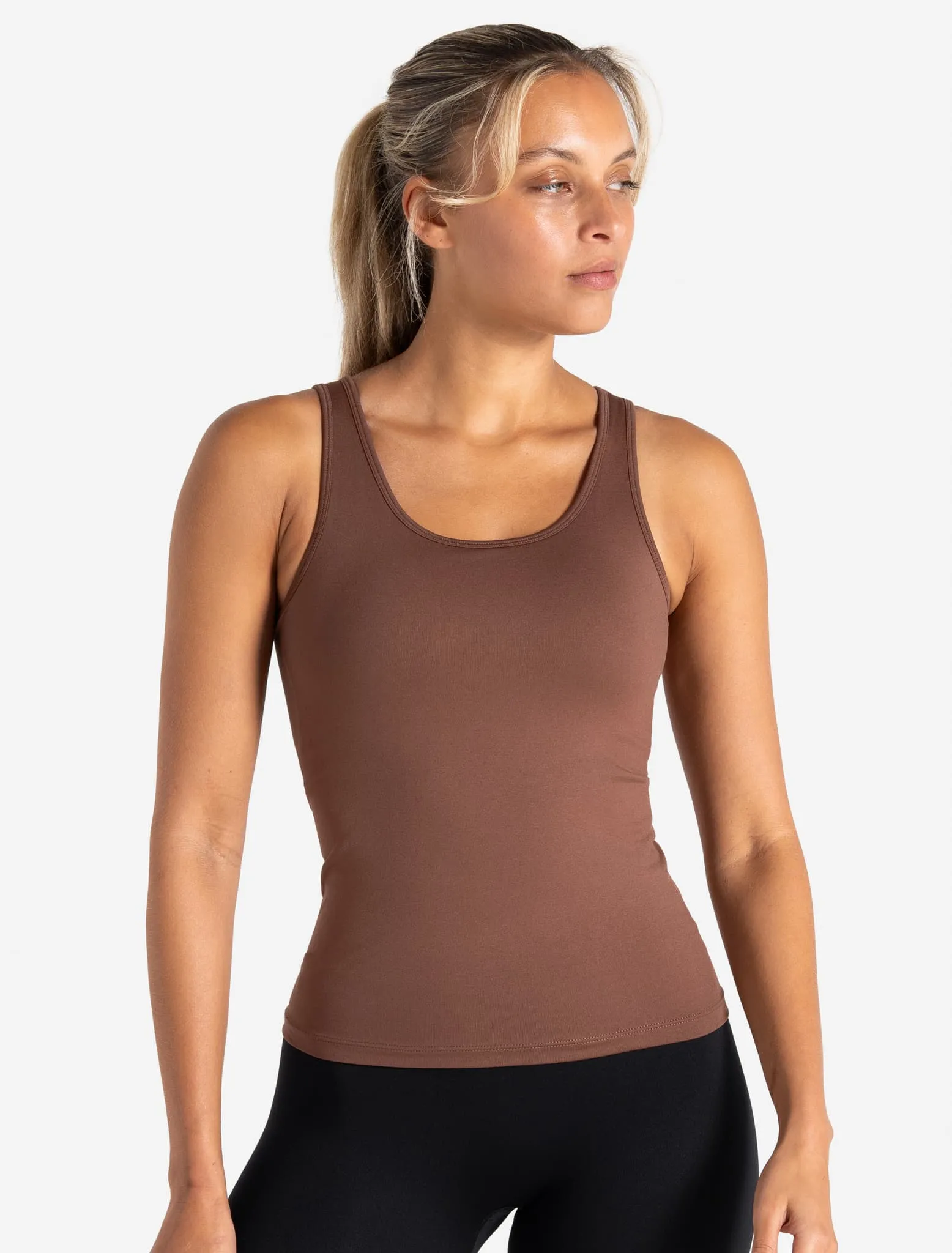 Sculpt Seamless Built-In Bra Vest - Cocoa Brown