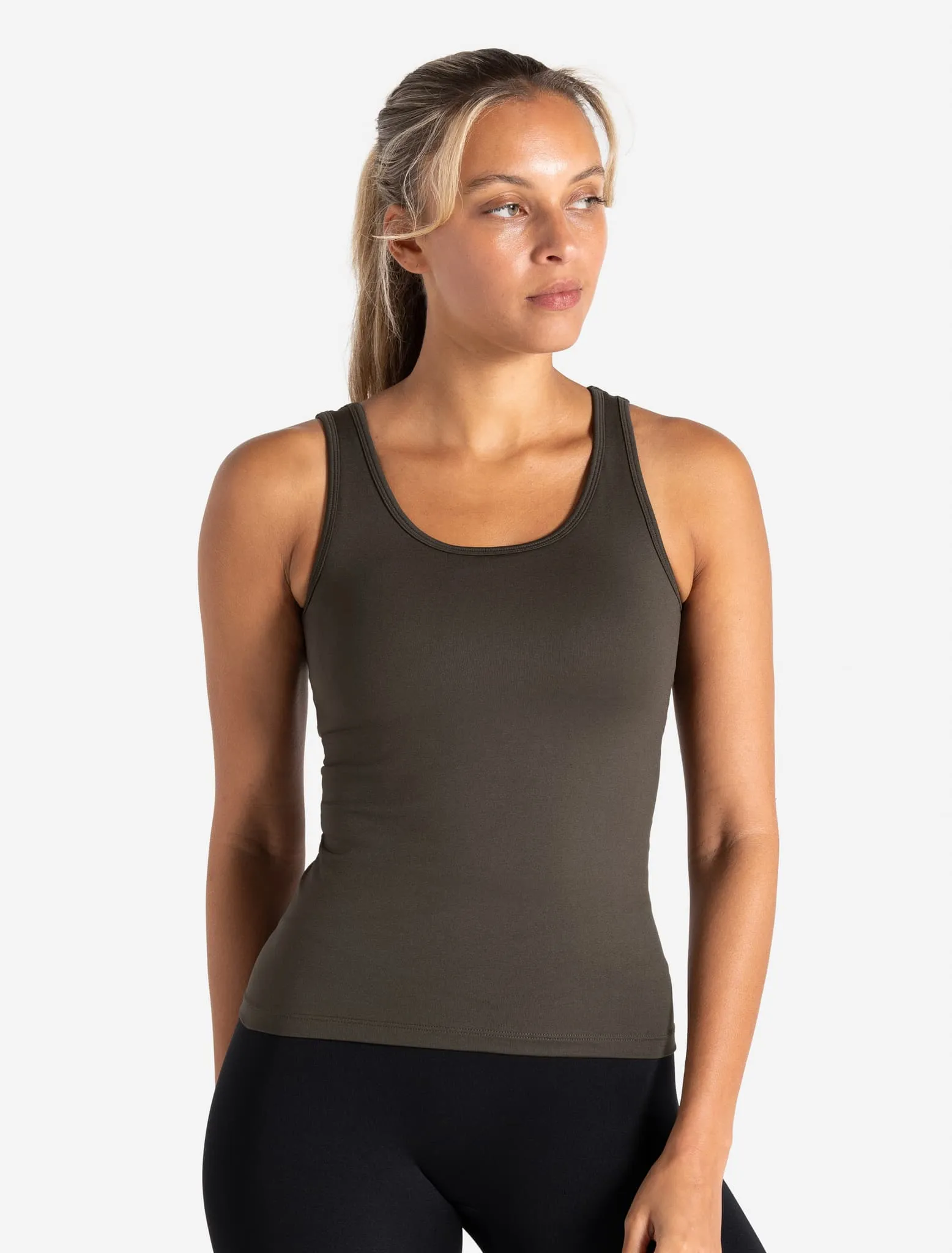 Sculpt Seamless Built-In Bra Vest - Olive