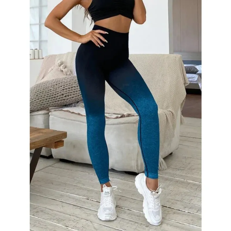 Seamless Gradient High-Waist Fitness Legging for Gym and Outdoor Workouts
