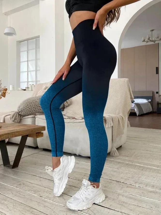 Seamless Gradient High-Waist Fitness Legging for Gym and Outdoor Workouts