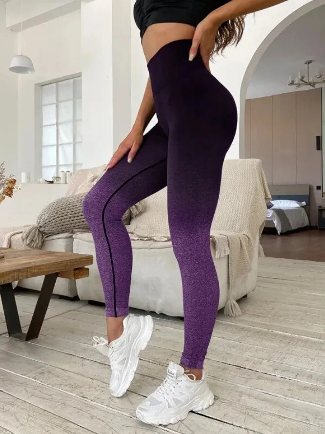 Seamless Gradient High-Waist Fitness Legging for Gym and Outdoor Workouts