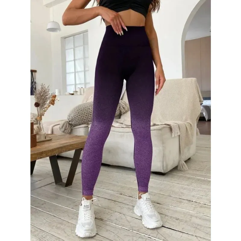 Seamless Gradient High-Waist Fitness Legging for Gym and Outdoor Workouts