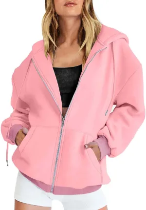 SHAOBGE Fall Oversized Hoodies Sweats for Women 2024 Casual Sports Long Sleeve Sweatshirts Pullover Fleece Y2k Hooded Sweater