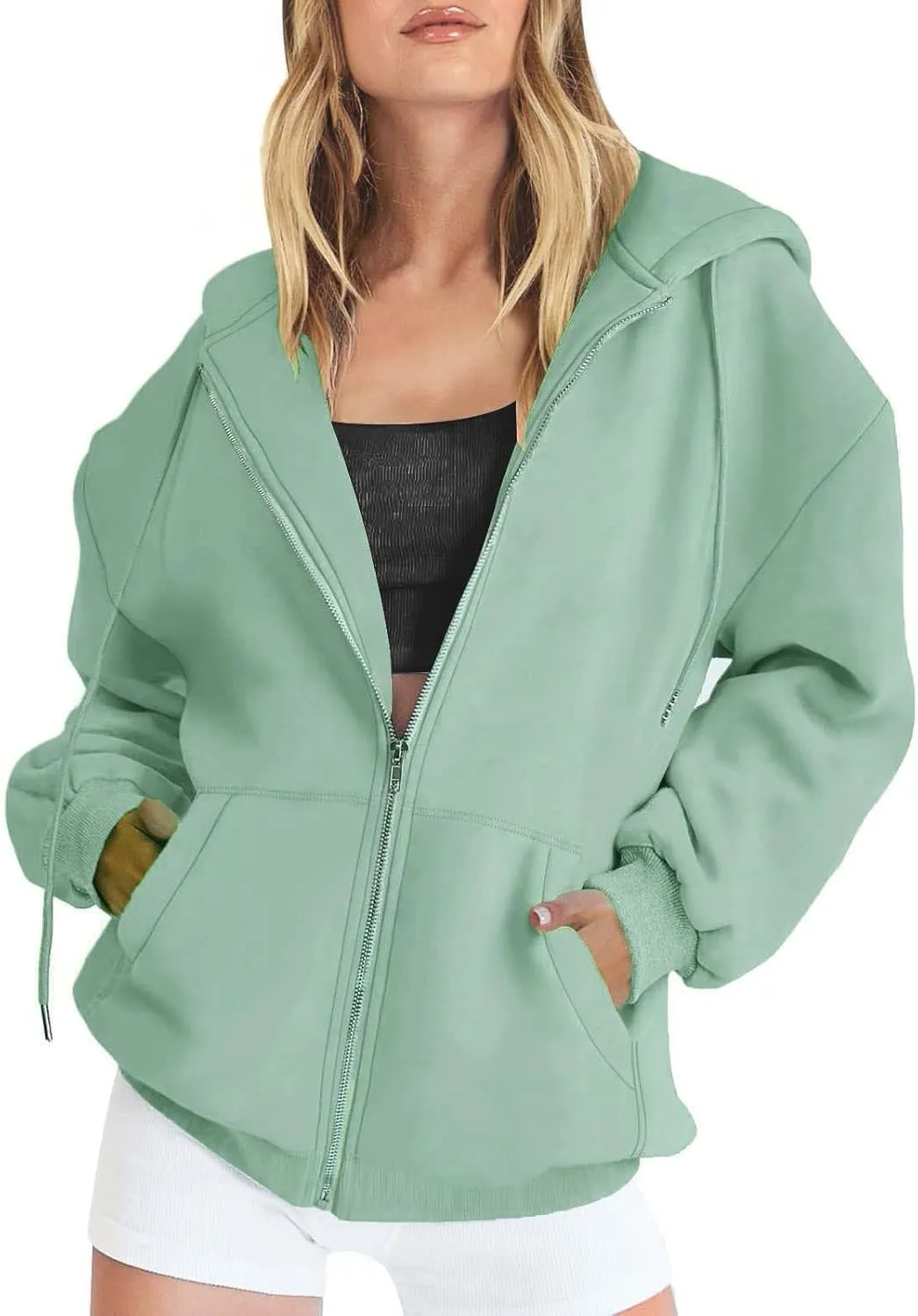 SHAOBGE Fall Oversized Hoodies Sweats for Women 2024 Casual Sports Long Sleeve Sweatshirts Pullover Fleece Y2k Hooded Sweater