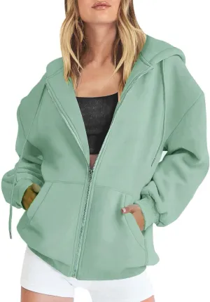 SHAOBGE Fall Oversized Hoodies Sweats for Women 2024 Casual Sports Long Sleeve Sweatshirts Pullover Fleece Y2k Hooded Sweater