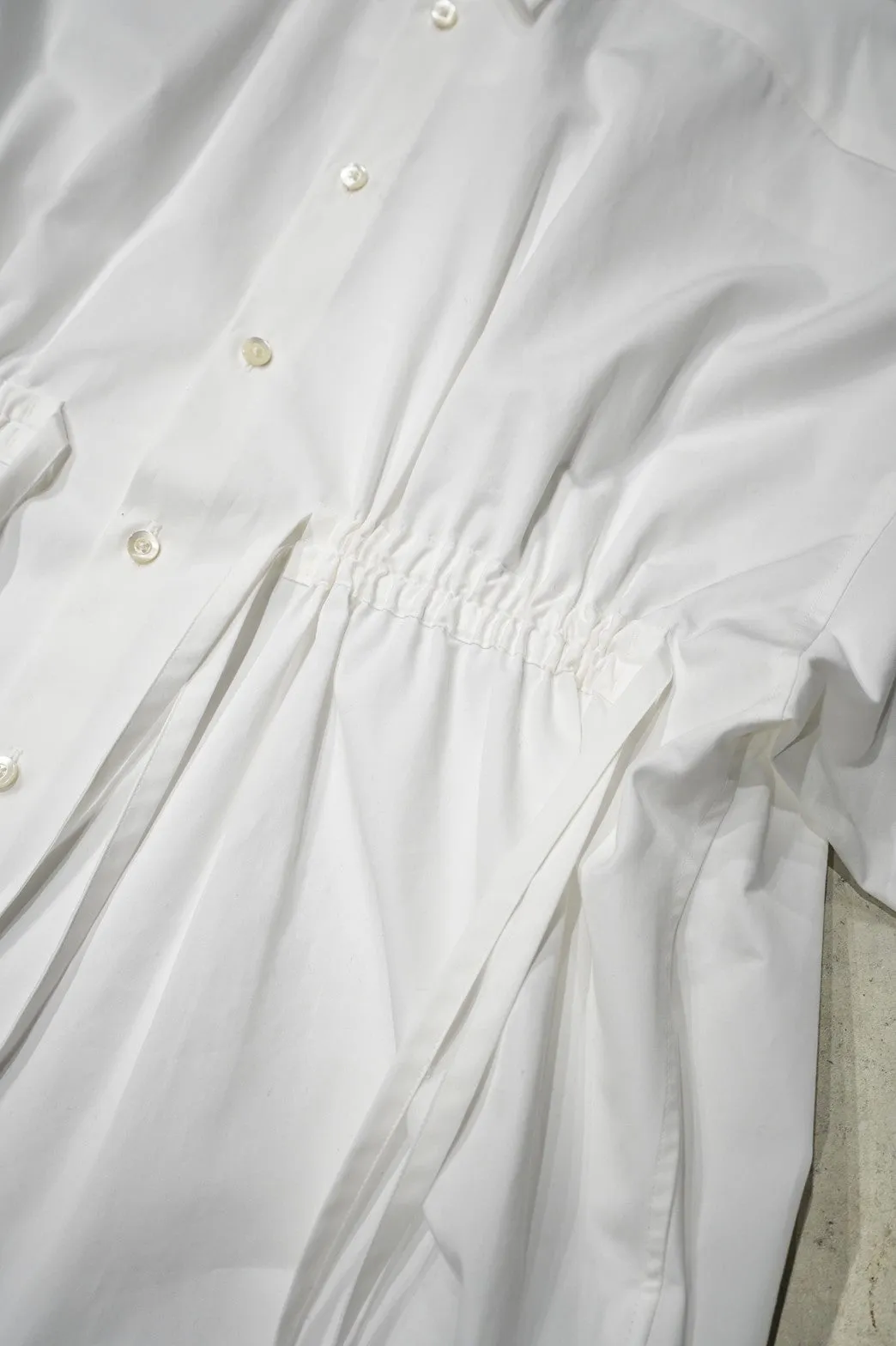 Tape Gathered Shirts (WHITE)