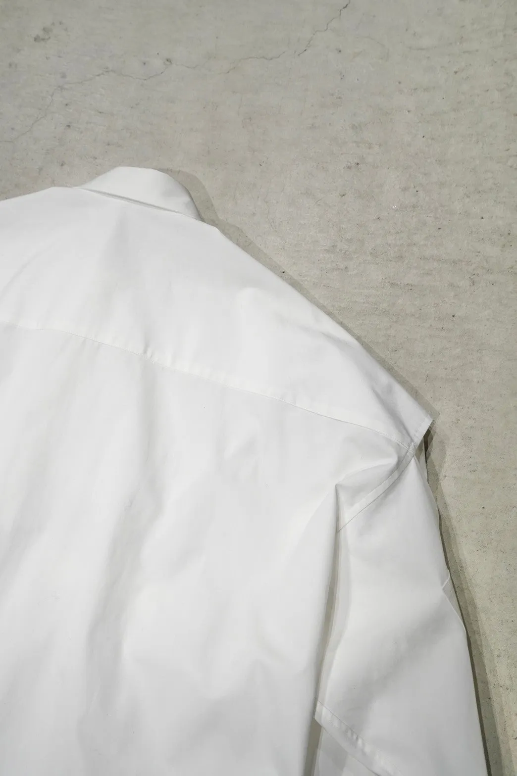 Tape Gathered Shirts (WHITE)