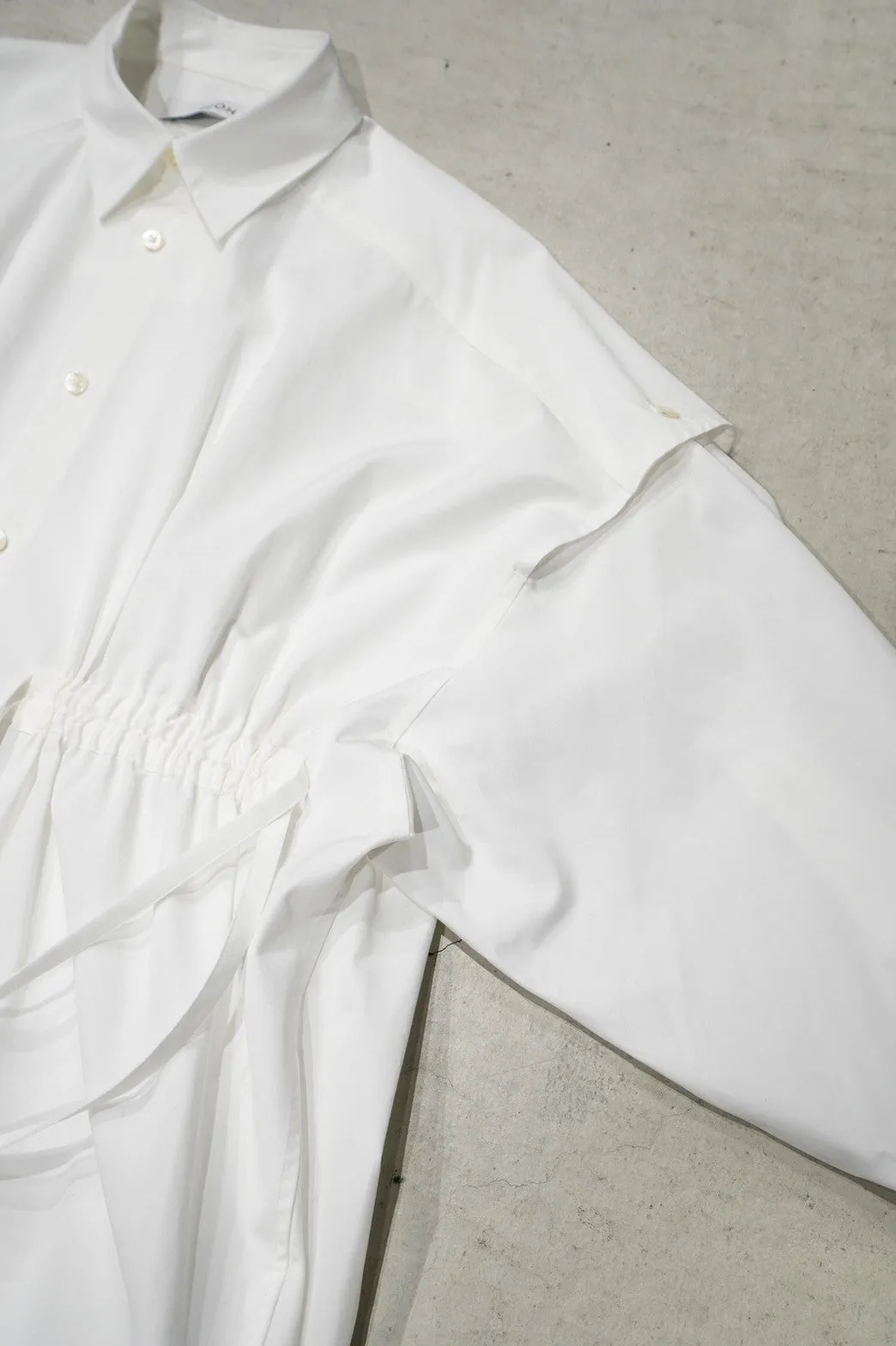 Tape Gathered Shirts (WHITE)