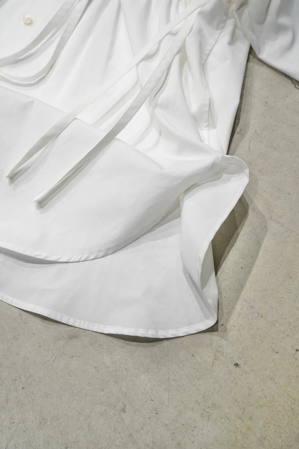 Tape Gathered Shirts (WHITE)