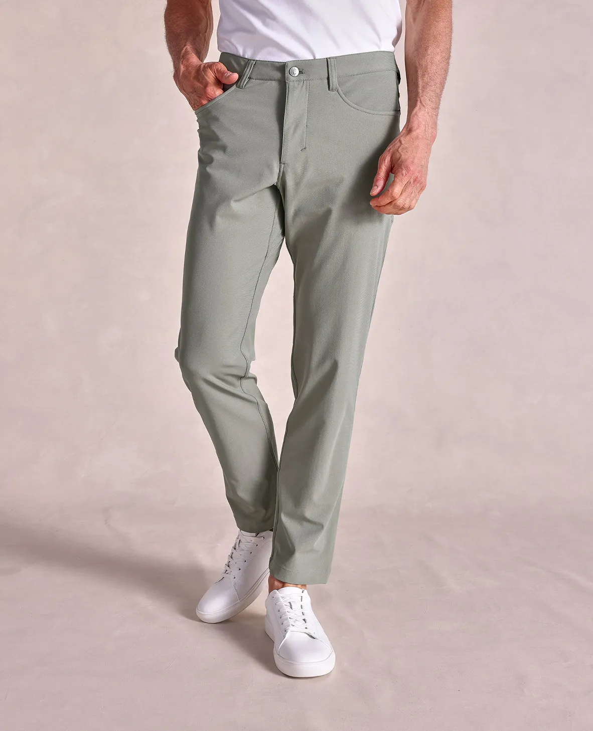 The Voyager - Performance Knit 5-Pocket Pant - Sage