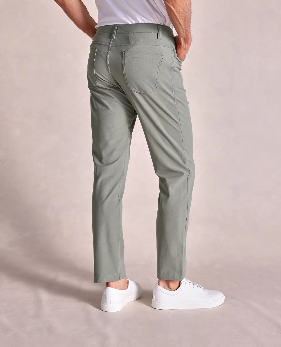 The Voyager - Performance Knit 5-Pocket Pant - Sage