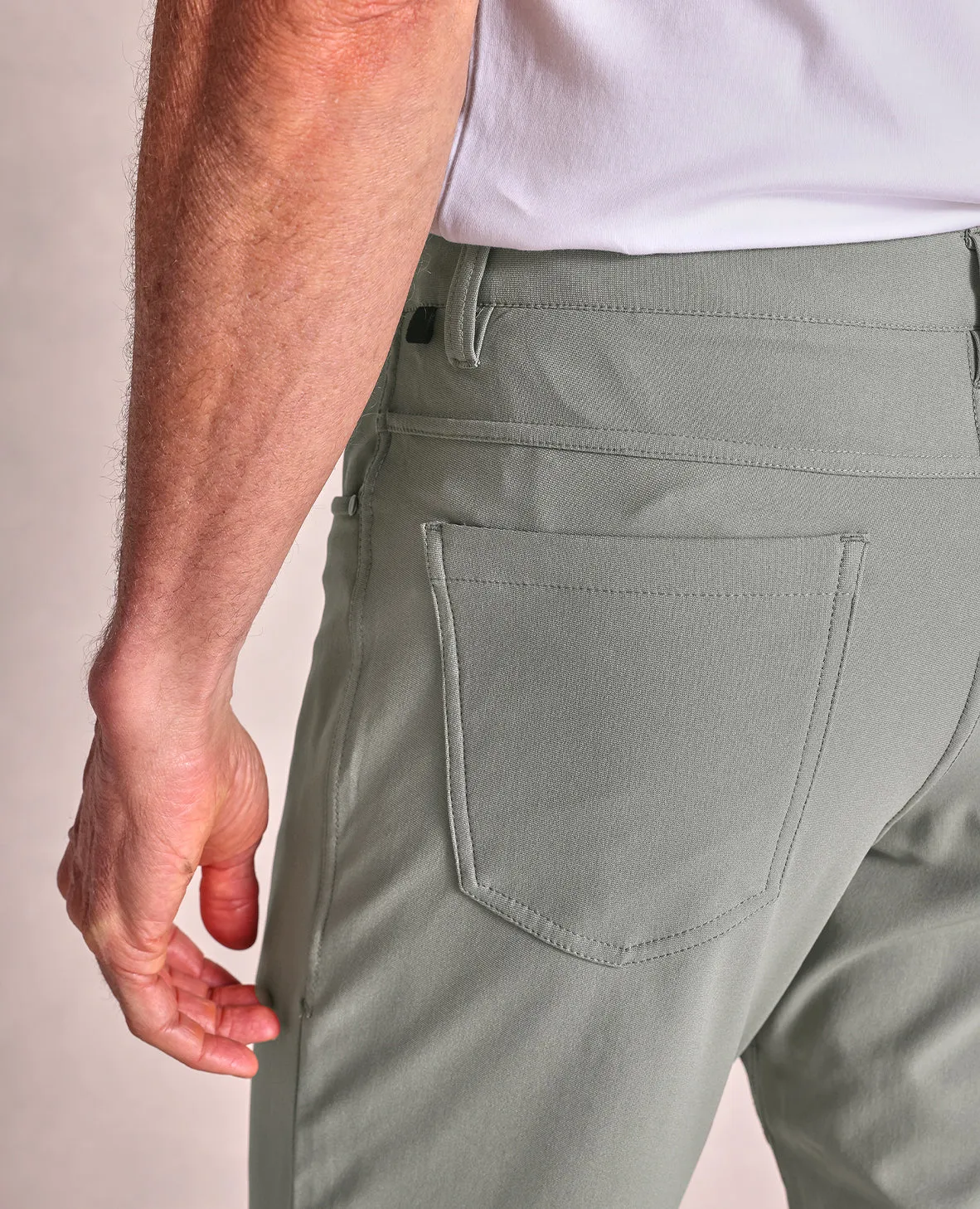 The Voyager - Performance Knit 5-Pocket Pant - Sage