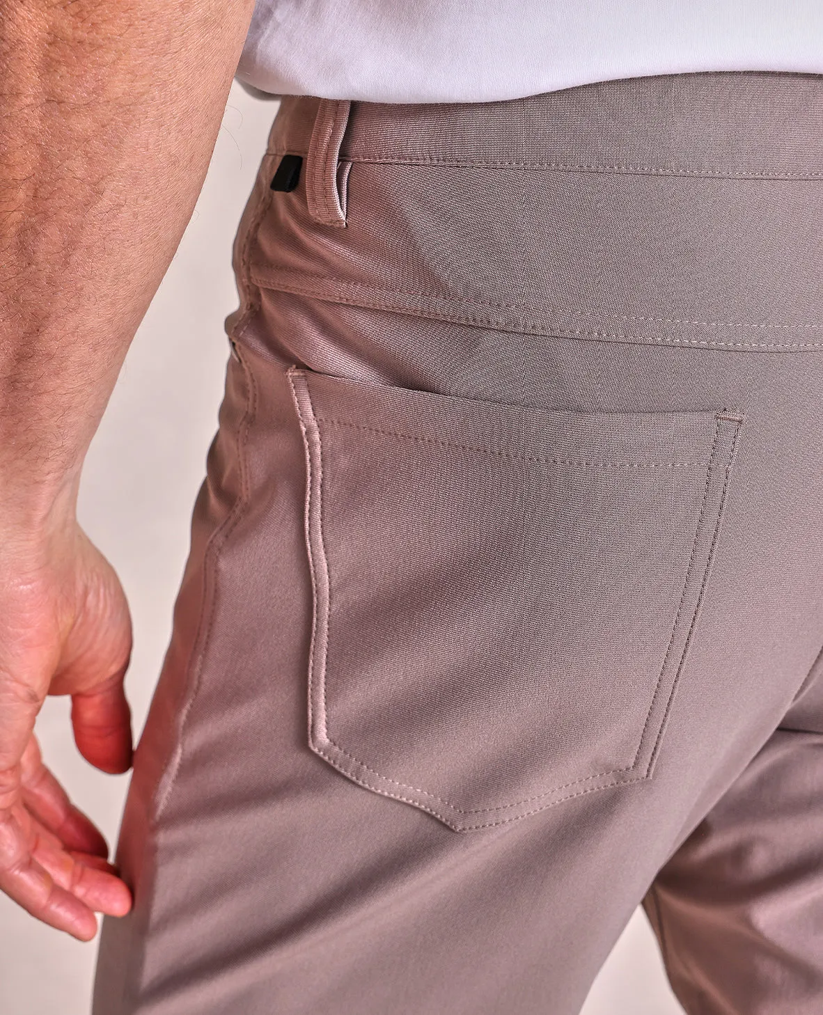 The Voyager - Performance Knit 5-Pocket Pant - Taupe