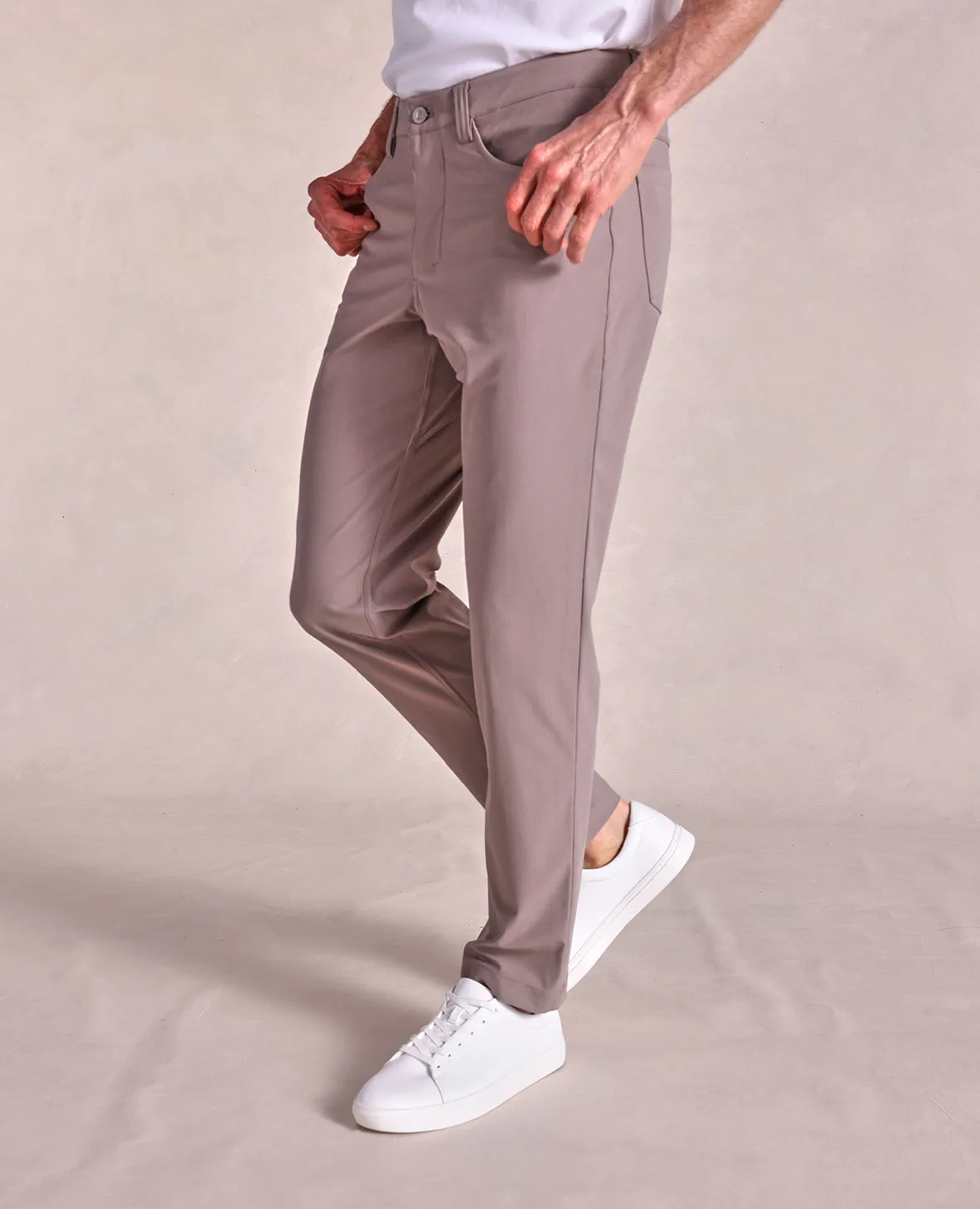 The Voyager - Performance Knit 5-Pocket Pant - Taupe