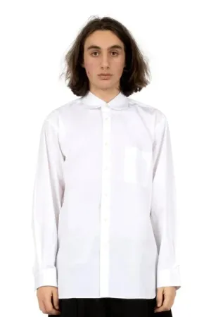 White Peter Pan Collar Woven Mens Shirt