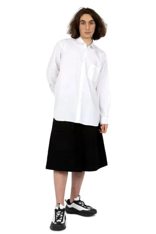 White Peter Pan Collar Woven Mens Shirt