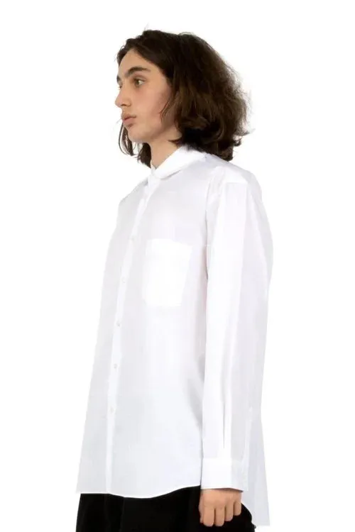White Peter Pan Collar Woven Mens Shirt