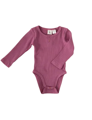 Willow Long Sleeve Cotton Bodysuit - Wisteria