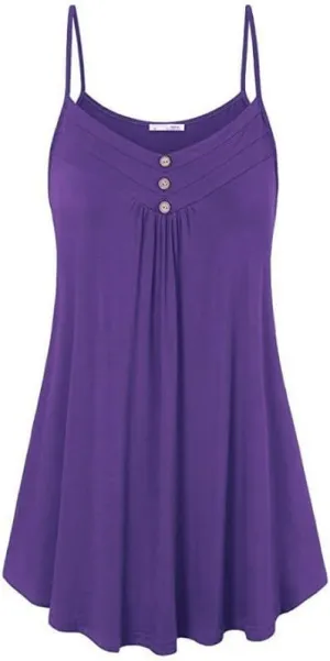 Women Slip Dresses Button Front V Neck Swing Sundress A Line Pleated Tshirt Dress Summer Boho Beach Dress Plus Size