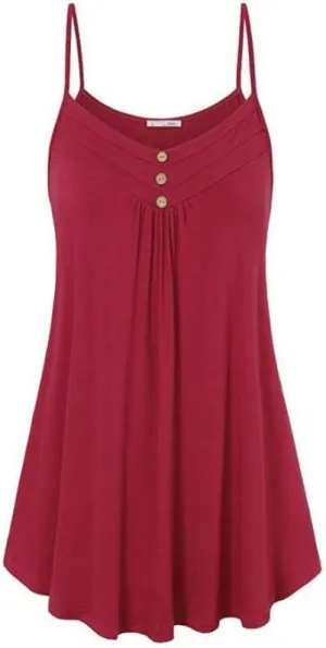 Women Slip Dresses Button Front V Neck Swing Sundress A Line Pleated Tshirt Dress Summer Boho Beach Dress Plus Size