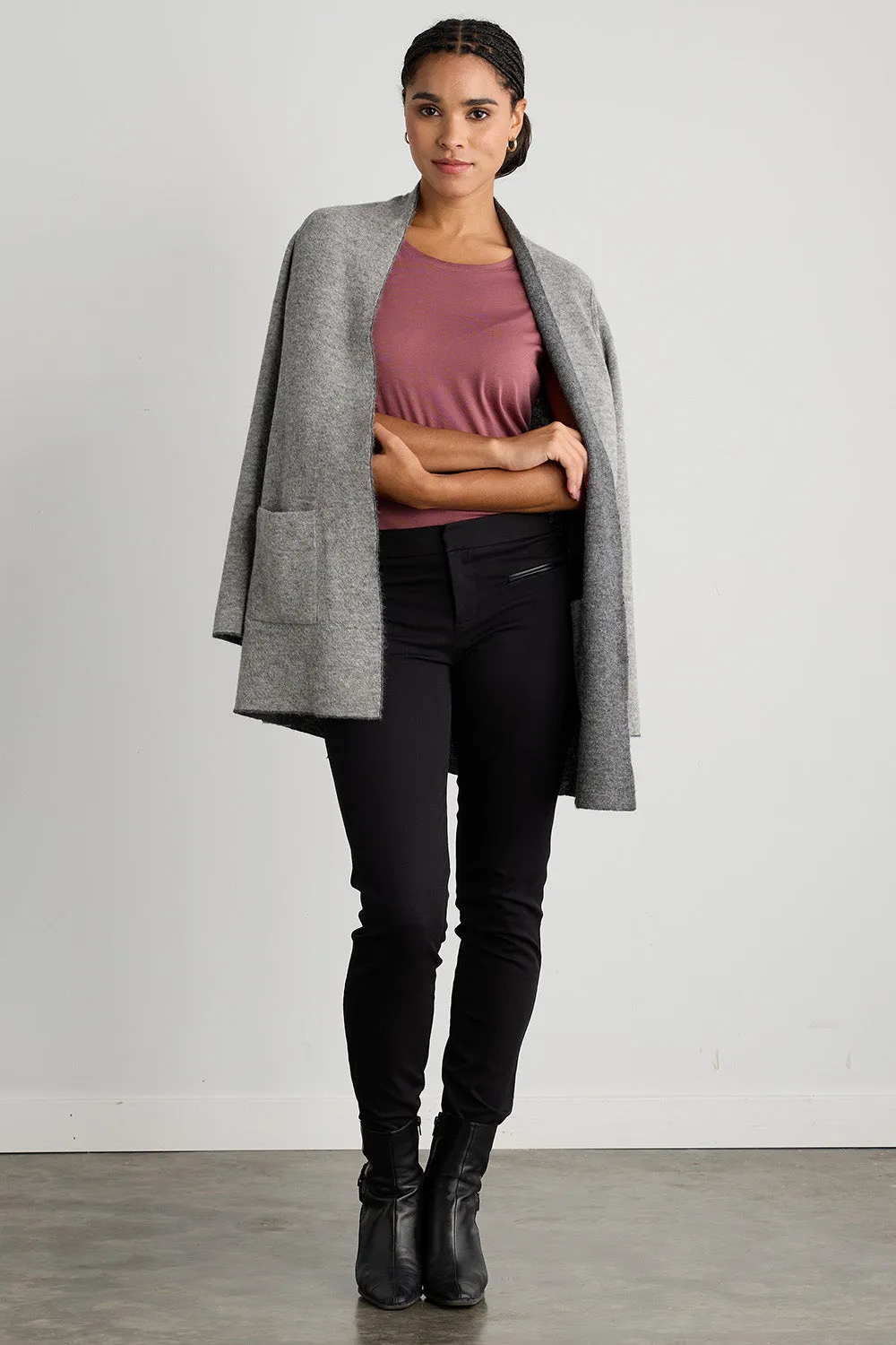 Women's Baby Alpaca Reversible Sweater Jacket