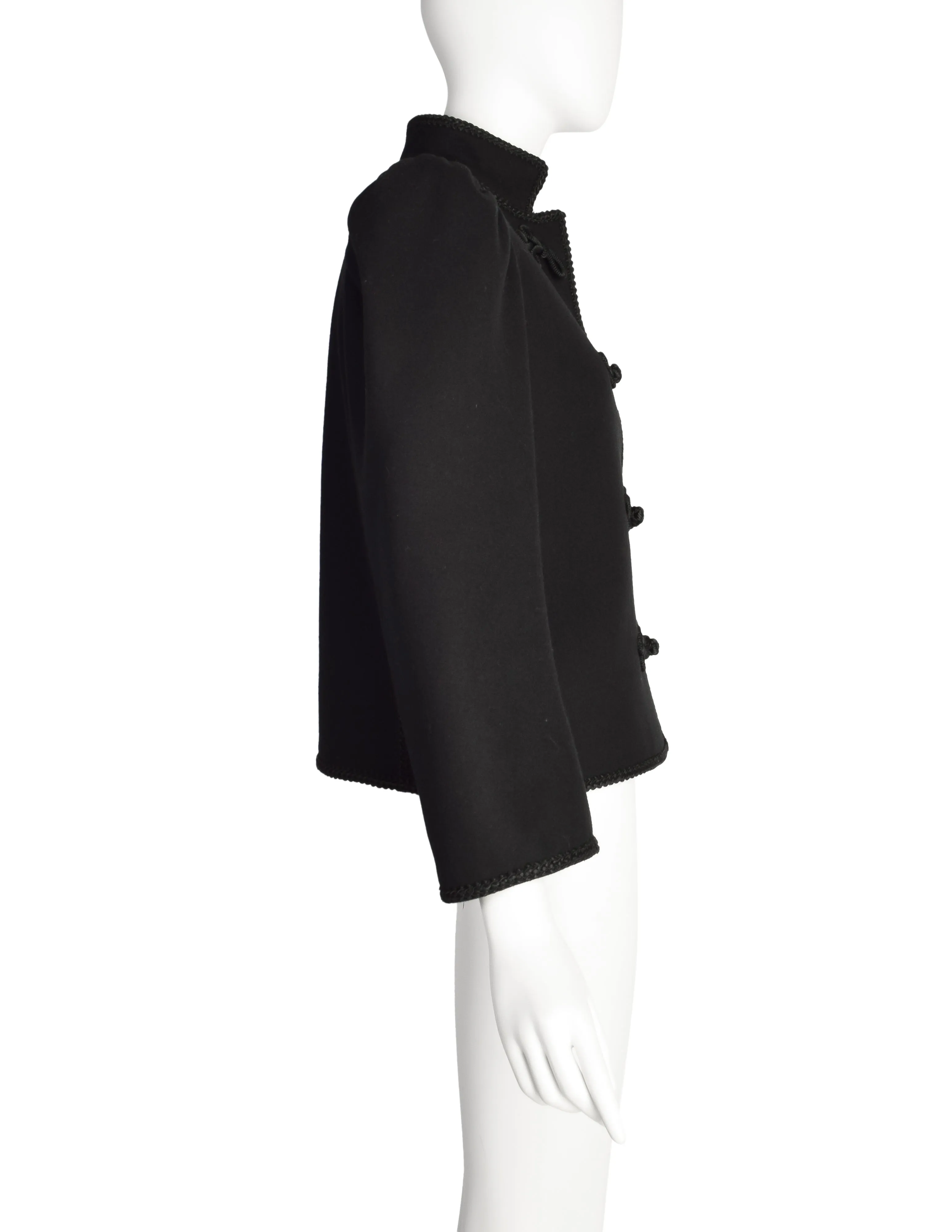 Yves Saint Laurent Vintage AW 1982 Black Wool Russian-Inspired Jacket